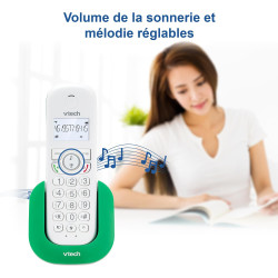 VTech CS1500 Téléphone sans Fil DECT à Double Charge avec Blocage d'appel, Identification de l'appelant/Appel en Attente, Haut-P