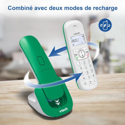 VTech CS1500 Téléphone sans Fil DECT à Double Charge avec Blocage d'appel, Identification de l'appelant/Appel en Attente, Haut-P