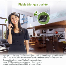 VTECH CS2000 Téléphone sans Fil CASA DECT avec Mains Libres et Blocage des appels, téléphone Fixe pour Personnes âgées, Identifi