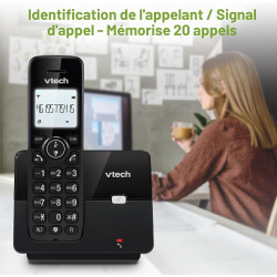 VTECH CS2000 Téléphone sans Fil CASA DECT avec Mains Libres et Blocage des appels, téléphone Fixe pour Personnes âgées, Identifi