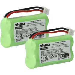vhbw 2X Batterie Compatible avec Siemens Gigaset A260 Trio, A265, A345 téléphone Fixe sans Fil (700mAh, 2,4V, NiMH)