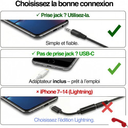 Opis Technology 60s Micro – Combiné Téléphone Portable Rétro pour Smartphone (USB-C + Jack 3,5 mm) – Compatible iPhone 15+, Andr