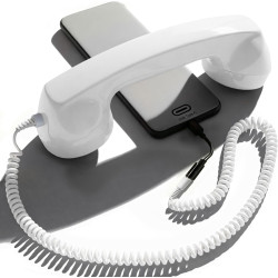Opis Technology 60s Micro – Combiné Téléphone Portable Rétro pour Smartphone (USB-C + Jack 3,5 mm) – Compatible iPhone 15+, Andr