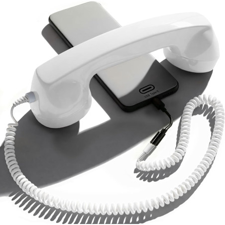 Opis Technology 60s Micro – Combiné Téléphone Portable Rétro pour Smartphone (USB-C + Jack 3,5 mm) – Compatible iPhone 15+, Andr