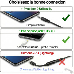 Opis Technology 60s Micro – Combiné Téléphone Portable Rétro pour Smartphone (USB-C + Jack 3,5 mm) – Compatible iPhone 15+, Andr