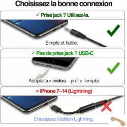 Opis technology 60s micro – combiné téléphone portable rétro pour smartphone (usb-c + jack 3,5 mm) – compatible iphone 15+, andr