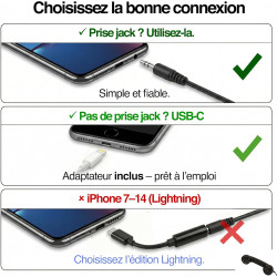 Opis Technology 60s Micro – Combiné Téléphone Portable Rétro pour Smartphone (USB-C + Jack 3,5 mm) – Compatible iPhone 15+, Andr