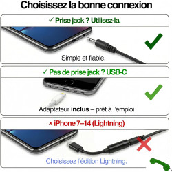 Opis Technology 60s Micro – Combiné Téléphone Portable Rétro pour Smartphone (USB-C + Jack 3,5 mm) – Compatible iPhone 15+, Andr