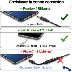 Opis Technology 60s Micro – Combiné Téléphone Portable Rétro pour Smartphone (USB-C + Jack 3,5 mm) – Compatible iPhone 15+, Andr