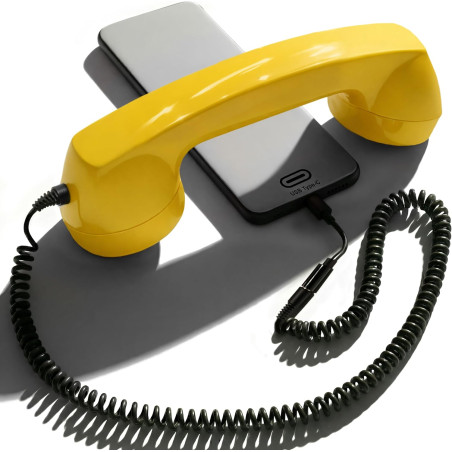 Opis Technology 60s Micro – Combiné Téléphone Portable Rétro pour Smartphone (USB-C + Jack 3,5 mm) – Compatible iPhone 15+, Andr