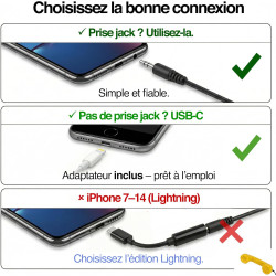 Opis Technology 60s Micro – Combiné Téléphone Portable Rétro pour Smartphone (USB-C + Jack 3,5 mm) – Compatible iPhone 15+, Andr