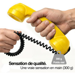 Opis Technology 60s Micro – Combiné Téléphone Portable Rétro pour Smartphone (USB-C + Jack 3,5 mm) – Compatible iPhone 15+, Andr