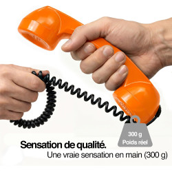 Opis technology 60s micro – combiné téléphone portable rétro pour smartphone (usb-c + jack 3,5 mm) – compatible iphone 15+, andr