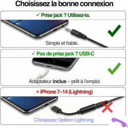 Opis Technology 60s Micro – Combiné Téléphone Portable Rétro pour Smartphone (USB-C + Jack 3,5 mm) – Compatible iPhone 15+, Andr