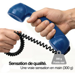 Opis Technology 60s Micro – Combiné Téléphone Portable Rétro Lightning (MFi) pour iPhone – Compatible iPhone 7 à 14 – Adaptateur
