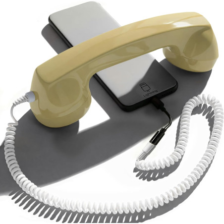Opis technology 60s micro – combiné téléphone portable rétro lightning (mfi) pour iphone – compatible iphone 7 à 14 – adaptateur