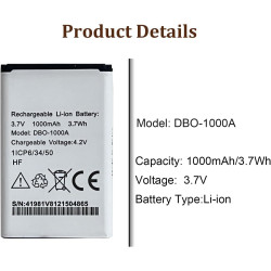 Batterie d'origine DBO-1000A pour Doro 2404, Doro 1370, Doro 5860, Doro 6040, Doro 6060, Doro 6820, Doro 6880