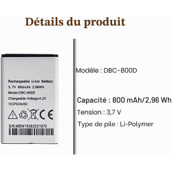 Batterie de rechange compatible avec Doro Phone Easy 5030 6520 6050 6526 6030 6620 5516 6530 6051 6531 500, 506-5010, 5151515151