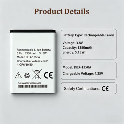 Batterie de Remplacement DBX-1350A Compatible avec Doro 7030 7031 7080 Mobile Phone Smartphone