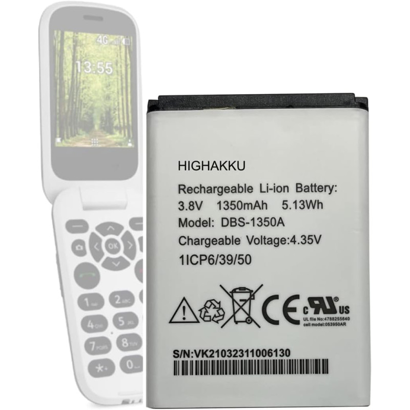 Batterie de Remplacement Compatible avec Doro 7060 7070 7441 7050 Flip SmartEasy 7050 DBS-1350A DFC-0180