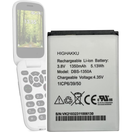 Batterie de Remplacement Compatible avec Doro 7060 7070 7441 7050 Flip SmartEasy 7050 DBS-1350A DFC-0180