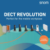 Snom m70 téléphone fixe sans fil dect - combiné robuste avec bleutooth, alarme et écran couleur - résistant aux chutes jusq