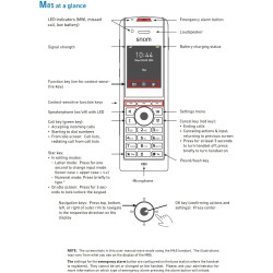 Snom m85 dect industrial partie mobile (2 « 176 x 220 px tft, clé d'alarme, sortie écouteur 3,5 mm, vibreur, boutons éclairés, i