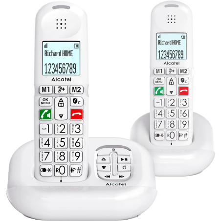 ALCATEL XL685 Voice Duo - Téléphone Fixe Sans Fil DECT Senior Format XL Avec Répondeur - Écran Haute Lisibilité - Grandes Touche