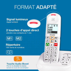 ALCATEL XL685 Voice - Téléphone Fixe sans Fil DECT Senior Format XL avec Répondeur - Écran Haute lisibilité - Grandes Touches - 
