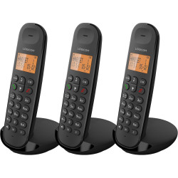 Logicom ILOA 350 Téléphone Fixe sans Fil sans Répondeur - Trio - Téléphones analogiques et dect - Noir