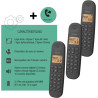 Logicom ILOA 350 Téléphone Fixe sans Fil sans Répondeur - Trio - Téléphones analogiques et dect - Noir