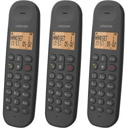 Logicom ILOA 350 Téléphone Fixe sans Fil sans Répondeur - Trio - Téléphones analogiques et dect - Noir