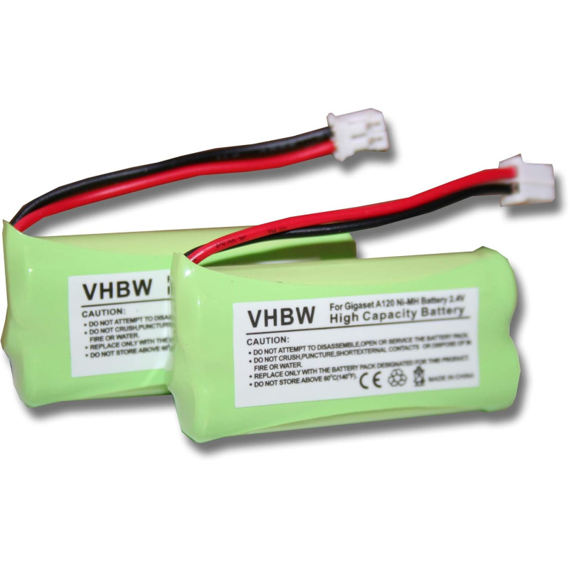 VHBW Lot de 2 Batteries pour Siemens Gigaset 700 mAh 2,4 V
