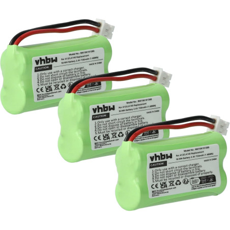 vhbw 3X Batterie Compatible avec Siemens Gigaset A12, A14, A24, A26, A145, A260, AS140, AL4H, Q063, Universum CL15, SL15 télépho