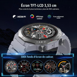 Soudorv militaire montre connectée homme, 1.39" hd smartwatch avec appels bleutooth, montre avec fréquence cardiaque/sommeil, et