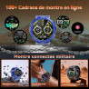Soudorv montre connectée homme, militaire smartwatch avec led lampe, bleu | 1000mah, 1.53" hd avec appel bleutooth, etanche ip68