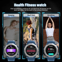 Soudorv militaire montre connectée homme, 1.39" hd smartwatch avec appels bleutooth, montre avec fréquence cardiaque/sommeil, et
