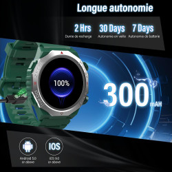 Soudorv militaire montre connectée homme, 1.39" hd smartwatch avec appels bleutooth, montre avec fréquence cardiaque/sommeil, et