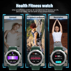 Soudorv militaire montre connectée homme, 1.39" hd smartwatch avec appels bleutooth, montre avec fréquence cardiaque/sommeil, et