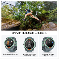 Garmin Instinct 3, AMOLED - Montre GPS Robuste et connectée – Neo Tropic avec bracelet twilight - Boîtier 50 mm | Lunette renfor