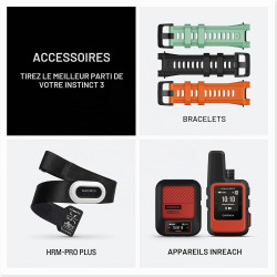 Garmin instinct 3 gps 50mm smartwatch, solar, noir bezel | affichage 1,1 mip, charge solaire, lampe de poche led intégrée, lunet