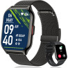 Popglory montre connectée homme femme avec appel bleutooth, 2,01'' sport smartwatch moniteur de fréquence cardiaque/tension arté