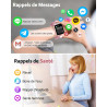 Popglory montre connectée femme homme, appel bleutooth avec 100+ sport 1,85 smartwatch, fréquence cardiaque pression artérielle 