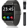 Popglory montre connectée homme femme avec appel bleutooth, 1,85'' sport smartwatch moniteur de fréquence cardiaque/tension arté