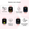 Popglory montre connectée femme homme avec appel bleutooth, 1,85'' sport smartwatch moniteur de fréquence cardiaque/tension arté