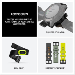 Garmin fēnix® e - montre gps multisports amoled – acier gris avec bracelet noir