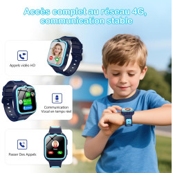 IOWODO Montre Connectée Enfants | GPS Traceur + SOS Appel Urgence | Batterie | Appels Vidéo et Chat Vocal |Mode école et Zones d