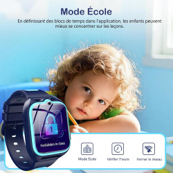 IOWODO Montre Connectée Enfants | GPS Traceur + SOS Appel Urgence | Batterie | Appels Vidéo et Chat Vocal |Mode école et Zones d