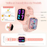 IOWODO Montre Connectée Enfants 4G | GPS Traceur + SOS Appel Urgence | Batterie | Appels Vidéo et Chat Vocal |Mode école et Zone