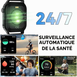 Montre Connectée Homme, avec 2 Bracelets Réglables, avec la Fonction D'appel et L'assistant Vocal, 100+ Modes Sportifs, Style d'